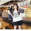 TE9689AYY Korean fashion beads stripes splicing short sleeve T-shirt