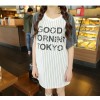 TE9689AYY Korean fashion beads stripes splicing short sleeve T-shirt