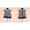 TE9040LLYG Flower grenadine sleeveless tops and shorts suit