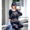 TE9736AYY Casual leopard splicing batwing T-shirt