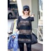 TE9736AYY Casual leopard splicing batwing T-shirt