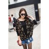 TE6663AYY Gilding five-pointed star loose long sleeve T-shirt