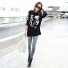 TE6672AYY Heart sequins embroidery loose T-shirt