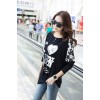 TE6672AYY Heart sequins embroidery loose T-shirt