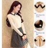 TE8008YYF Long sleeve slim doll collar shirt with bouffancy skirt white