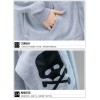 TE7670XHHB Casual skull print sleeve pocket fleece coat