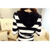 TE5967DD Cross stripes hooded t-shirt with long skirt