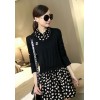 TE6311LLNR Long sleeve fake two piece shivering dress black