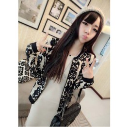 TE9926MLG Korean fashion slim blue and white porcelain pattern sweater