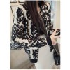 TE9926MLG Korean fashion slim blue and white porcelain pattern sweater