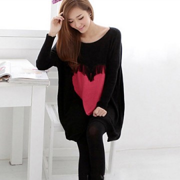 TE86120JYS Korean fashion tassel heart knitting sweater