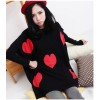 TE86119JYS Korean fashion heart pattern batwing sleeve sweater