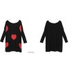 TE86119JYS Korean fashion heart pattern batwing sleeve sweater