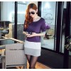 TE8980WMSS OL temperament long sleeve slim dress purple