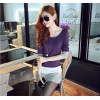 TE8980WMSS OL temperament long sleeve slim dress purple