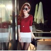 TE8980WMSS OL temperament long sleeve slim dress red