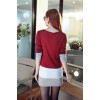 TE8980WMSS OL temperament long sleeve slim dress red