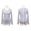 TE8981WMSS Sexy long sleeve grenadine splicing T-shirt grey