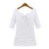 TE8987WMSS V-neck long sleeve Europe style T-shirt white