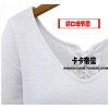 TE8987WMSS V-neck long sleeve Europe style T-shirt white