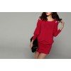 TE8338XYZ Batwing loose hollow out tight hip dress