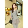 TE8896QQ Europe fashion elegant casual long sleeve tops with pants grey