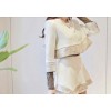 TE5701YF Korean fashion slim color matching coat with shorts white