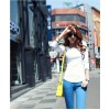 TE8993WMSS Round neck slim long sleeve T-shirt white