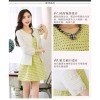 TE6351LDYZ Autumn rhinestone neckline dress with coat dot