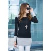 TE9853TT Contract color slim long T-shirt black