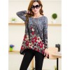 TE5920BLJL Irregular print loose T-shirt