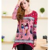 TE5921BLJL Irregular cartoon girl print loose T-shirt