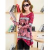 TE5921BLJL Irregular cartoon girl print loose T-shirt