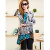 TE5922BLJL Irregular flowers print loose T-shirt