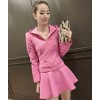 TE8215MN Korean fashion hooded tops with skirt