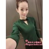 TE8214MN Korean fashion V-neck long sleeve T-shirt