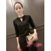 TE8214MN Korean fashion V-neck long sleeve T-shirt