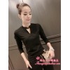 TE8214MN Korean fashion V-neck long sleeve T-shirt