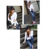 TE8988WMSS Korean fashion joker pure color backing T-shirt white