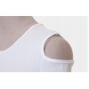 TE8984WMSS Korean fashion slim off shoulder backing T-shirt white