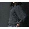 TE8986WMSS Korean fashion loose batwing sleeve backing T-shirt grey