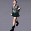 TE8012YYF Europe fashion weave pattern tops with skirt