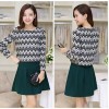 TE8012YYF Europe fashion weave pattern tops with skirt