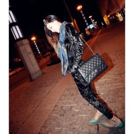 TE6027YZL Europe fashion velvet long sleeve tops with pants