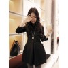 TE807SSKN Korean fashion three quarter sleeve bubble dress black