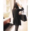 TE807SSKN Korean fashion three quarter sleeve bubble dress black
