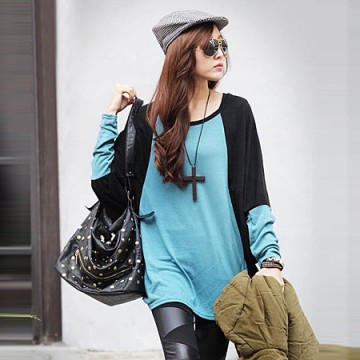 TE59217BLJL Color matching casual long sleeve T-shirt