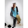 TE59217BLJL Color matching casual long sleeve T-shirt