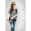 TE59212BLJL Nation style print pattern batwing sleeve T-shirt