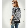 TE59212BLJL Nation style print pattern batwing sleeve T-shirt